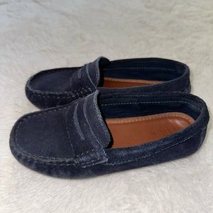 Zara kids suede dark blue navy loafers size 30 EU